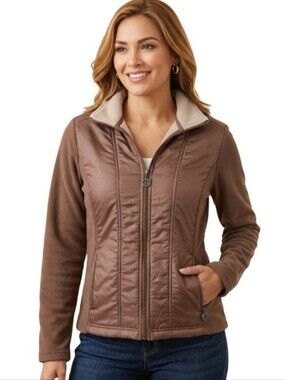 Faux Leather Jacket, B.C. Clothing, (M) Brown, Lightly Lined Good Condition